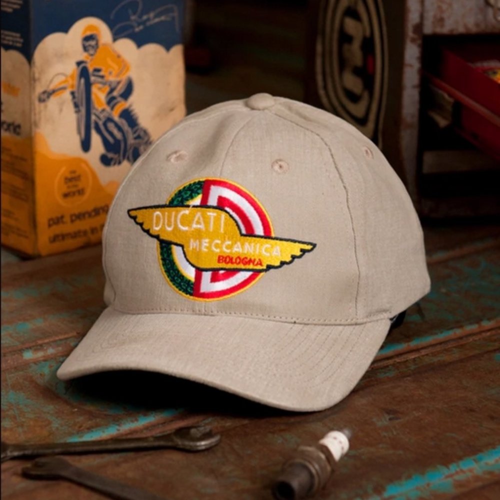 Ducati Meccanica Brown Embroidered Cap Hat - NEW FAST SHIPPING